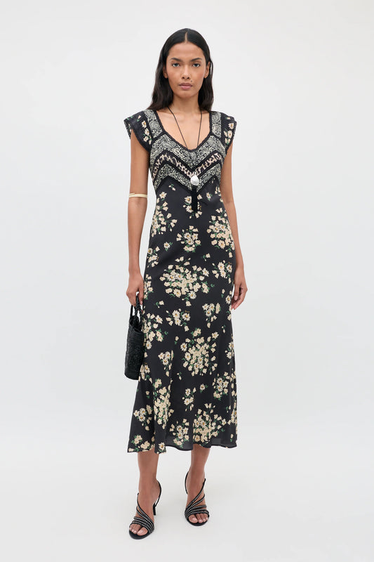 BAILEE MIDI DRESS - Amelia Gremlin Mix Black