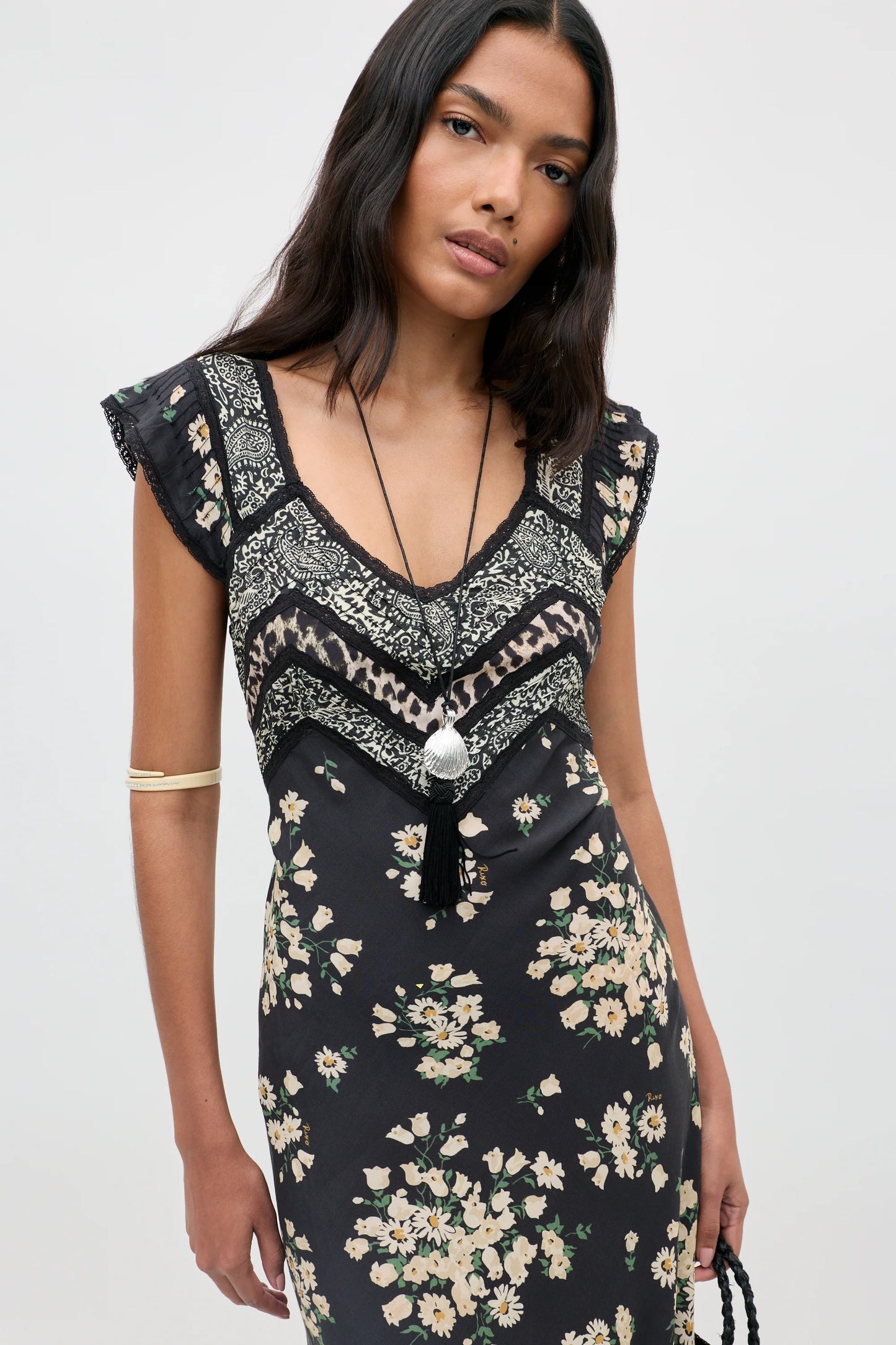BAILEE MIDI DRESS - Amelia Gremlin Mix Black