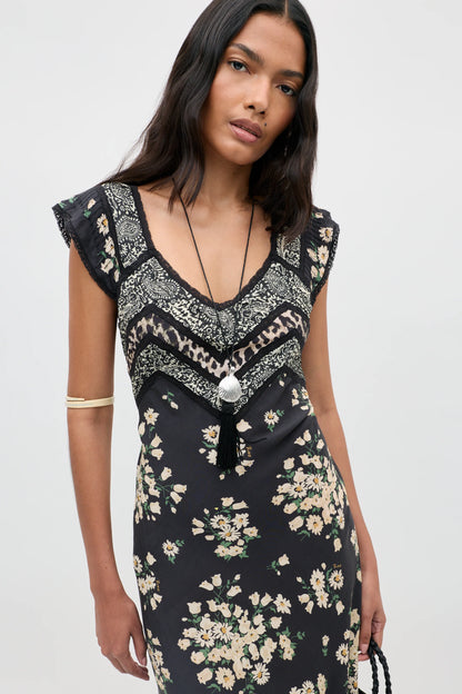 BAILEE MIDI DRESS - Amelia Gremlin Mix Black