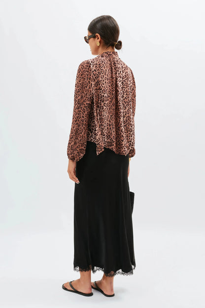 MOSS SILK BLOUSE - Leopard