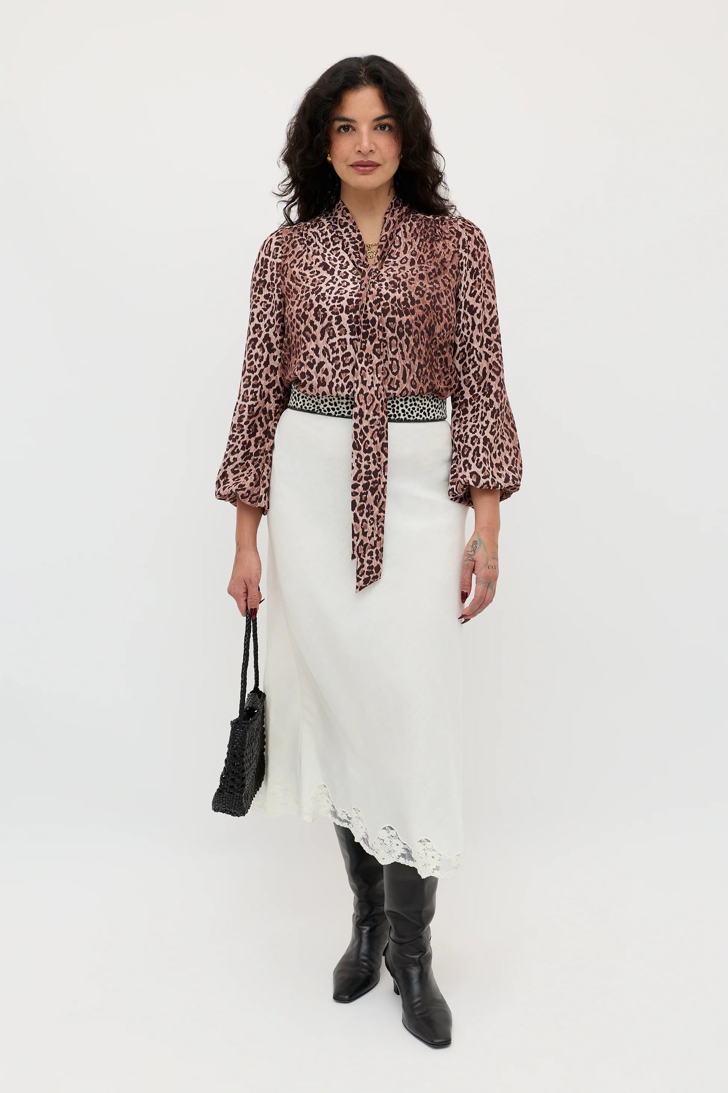 MOSS SILK BLOUSE - Leopard
