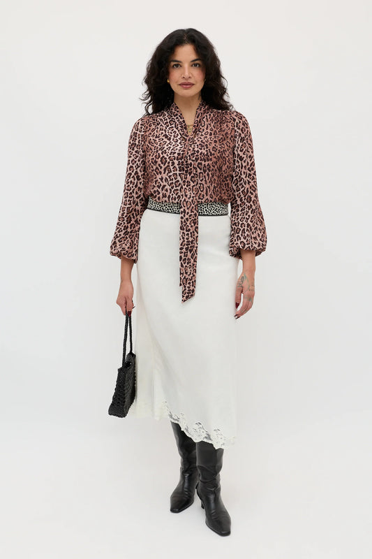 MOSS SILK BLOUSE - Leopard