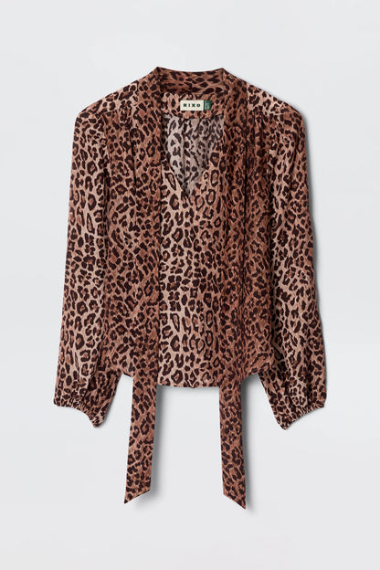MOSS SILK BLOUSE - Leopard