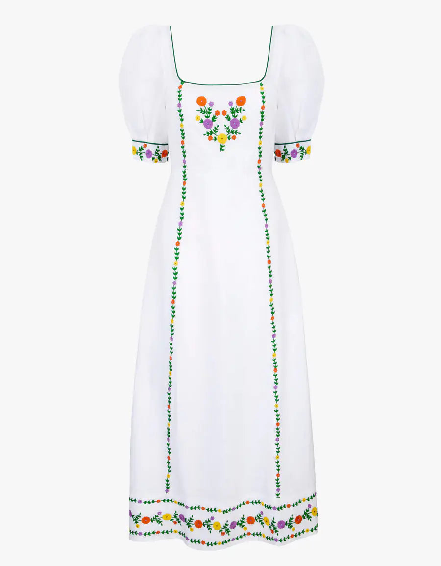 SIERRA DRESS - Vintage Daisy Embroidery