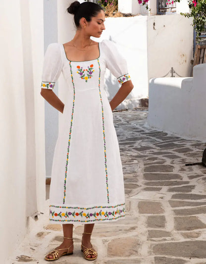 SIERRA DRESS - Vintage Daisy Embroidery