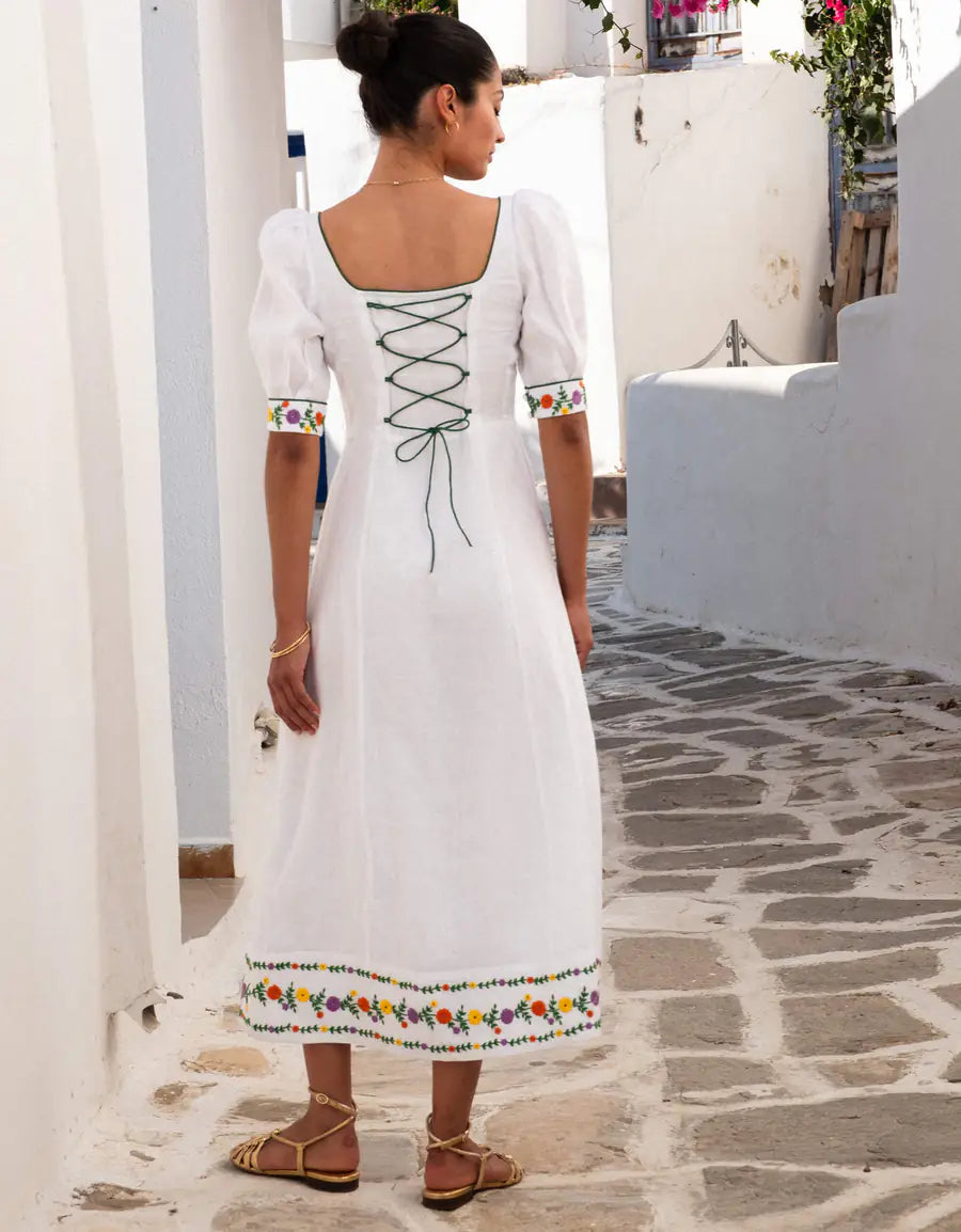 SIERRA DRESS - Vintage Daisy Embroidery