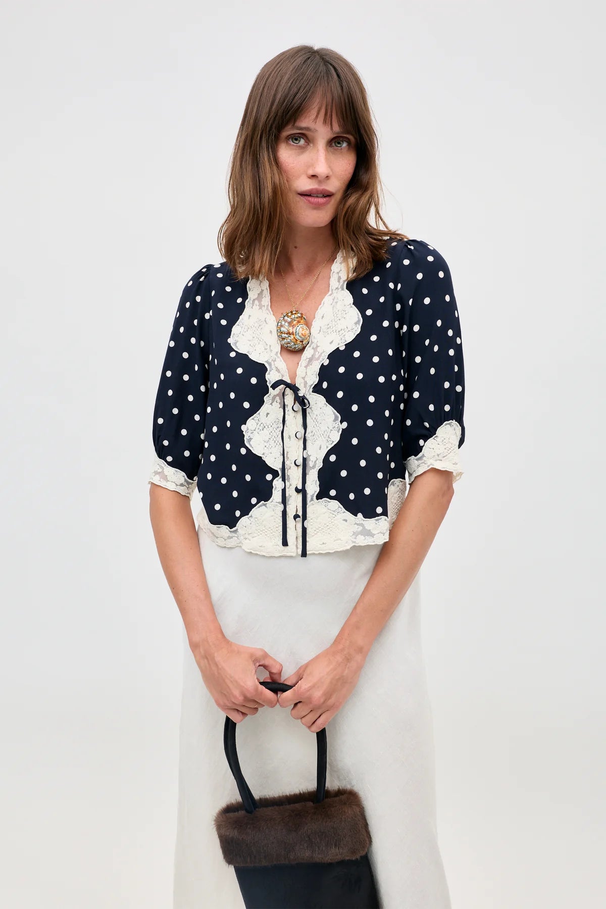 URSULA TOP - Layla Dot Navy