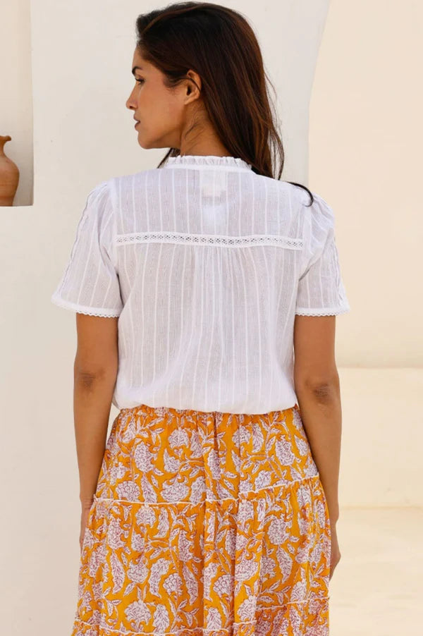 VIENNA BLOUSE - White Short Sleeve