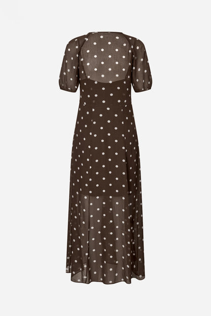 ALARA DRESS - Brown Polka Dot