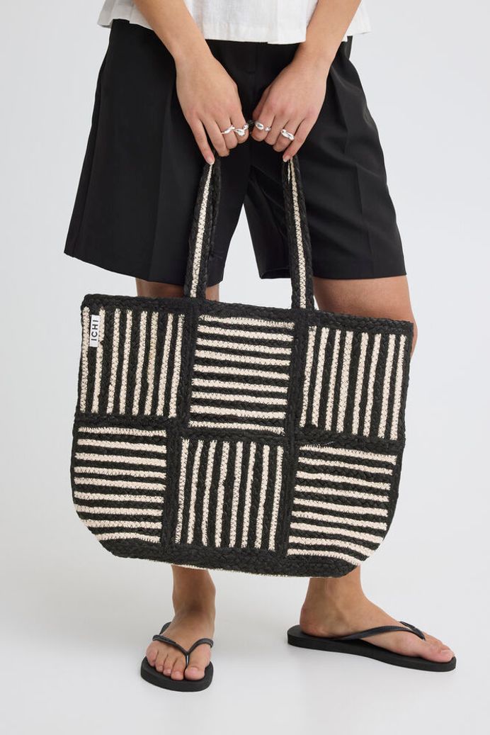 black_striped_woven_bag