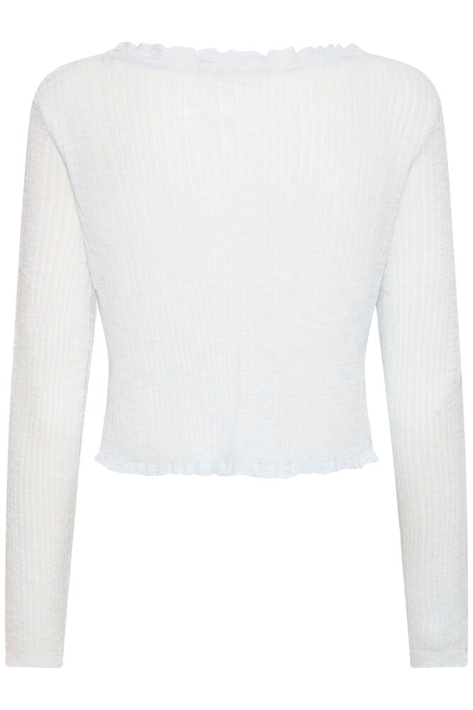 SHEER V-NECK BUTTON CARDIGAN