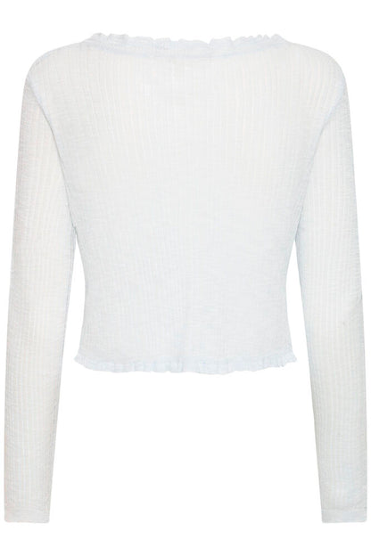 SHEER V-NECK BUTTON CARDIGAN