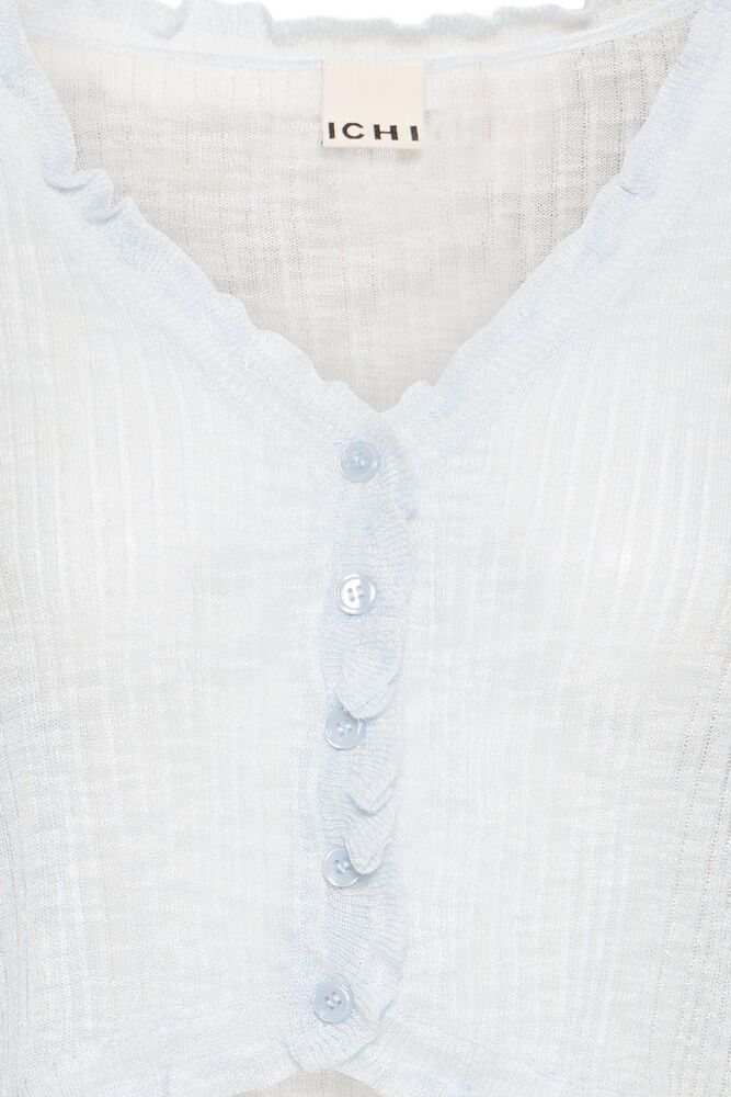 SHEER V-NECK BUTTON CARDIGAN