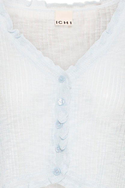 SHEER V-NECK BUTTON CARDIGAN
