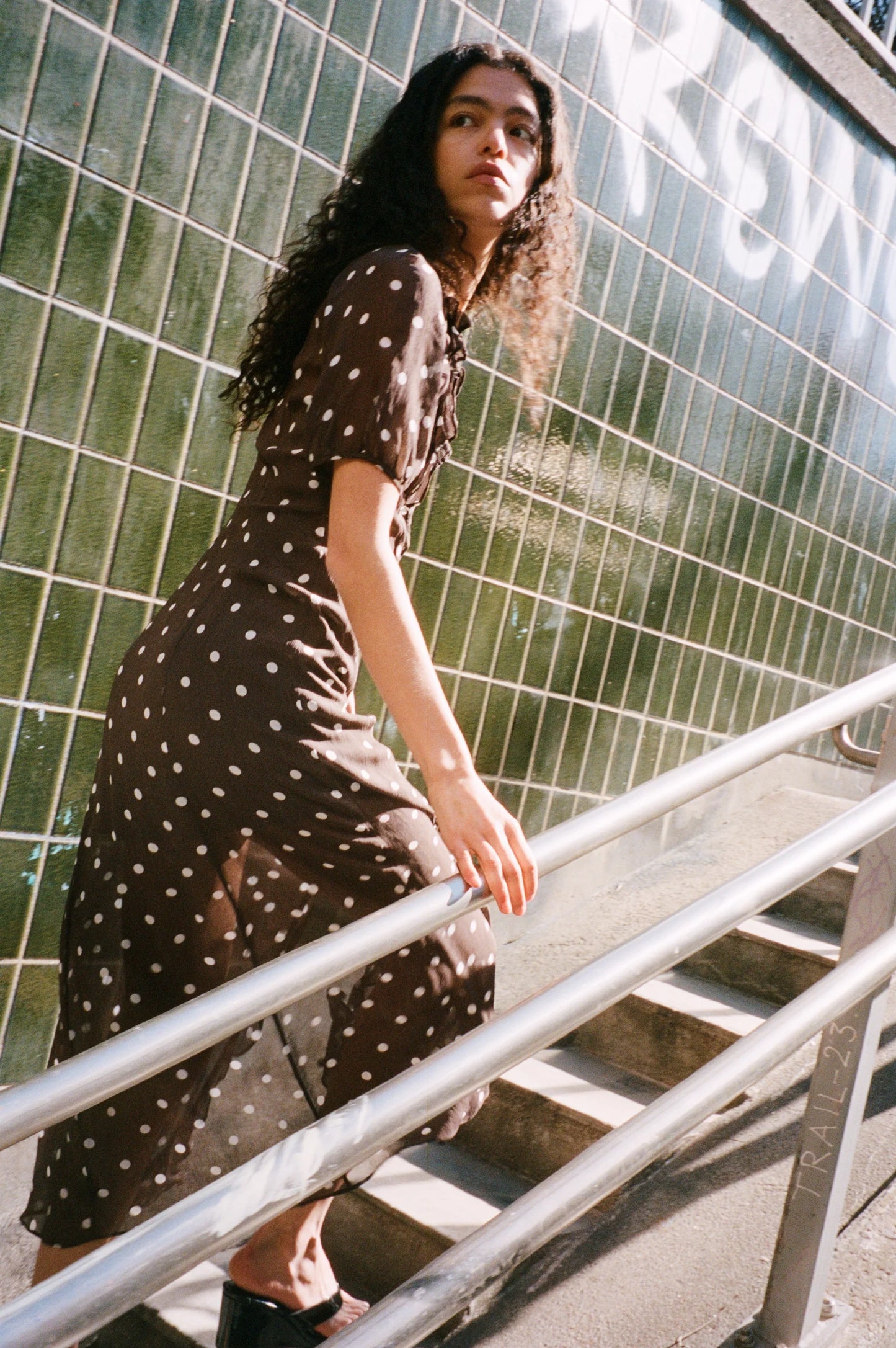 ALARA DRESS - Brown Polka Dot