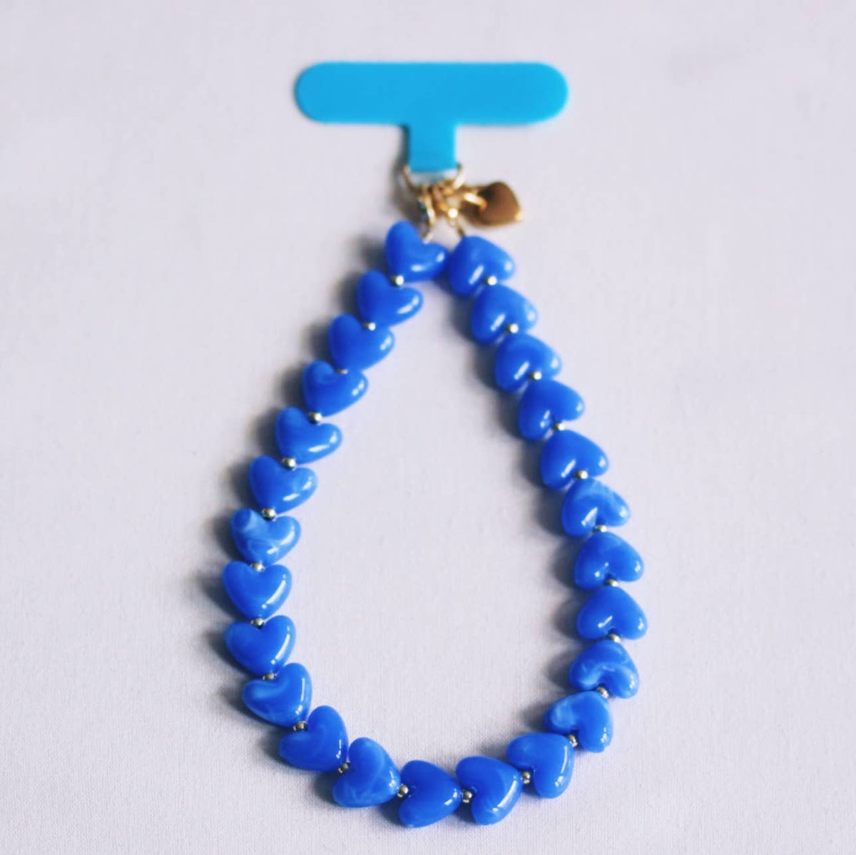 Phone cord hearts - blue