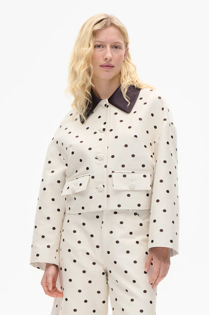 BEBETH JACKET - Egret Creme Dot