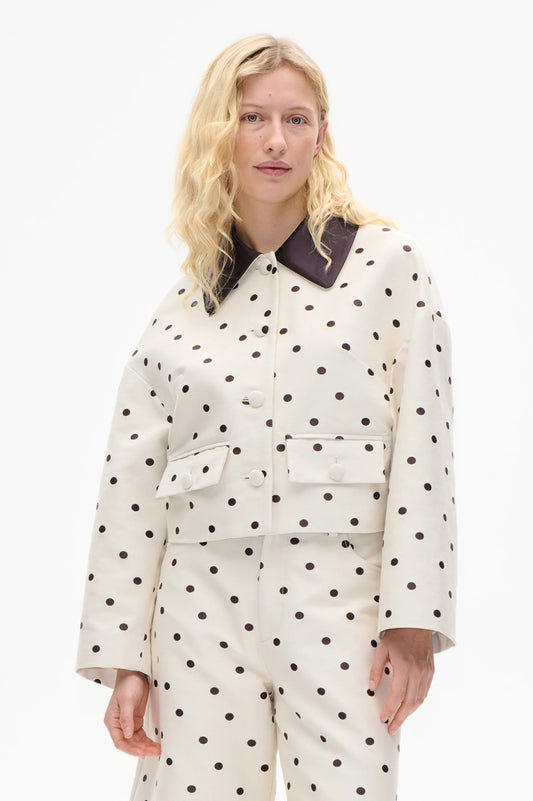 BEBETH JACKET - Egret Creme Dot