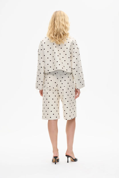 BEBETH JACKET - Egret Creme Dot
