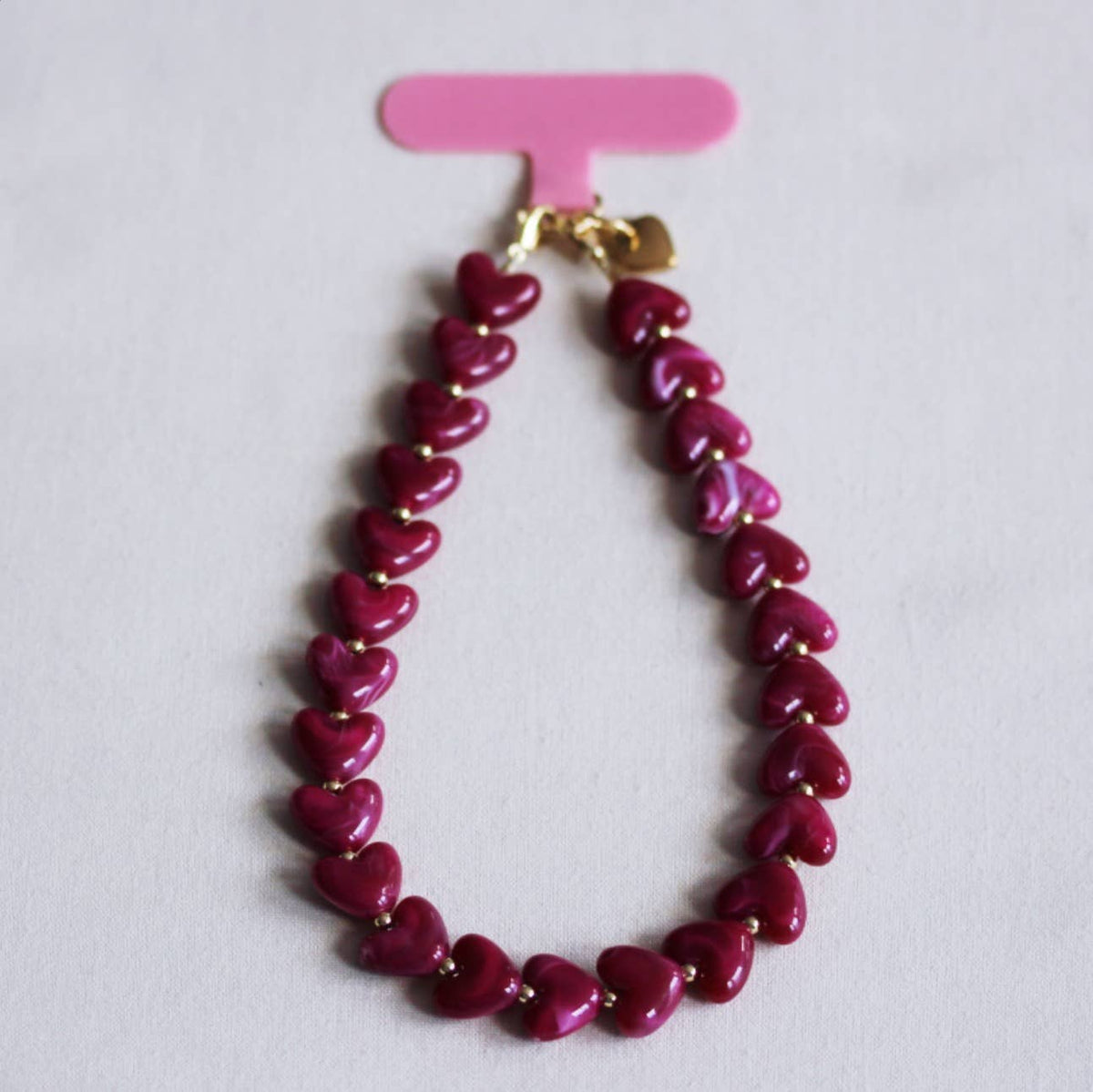 Phone cord hearts - magenta
