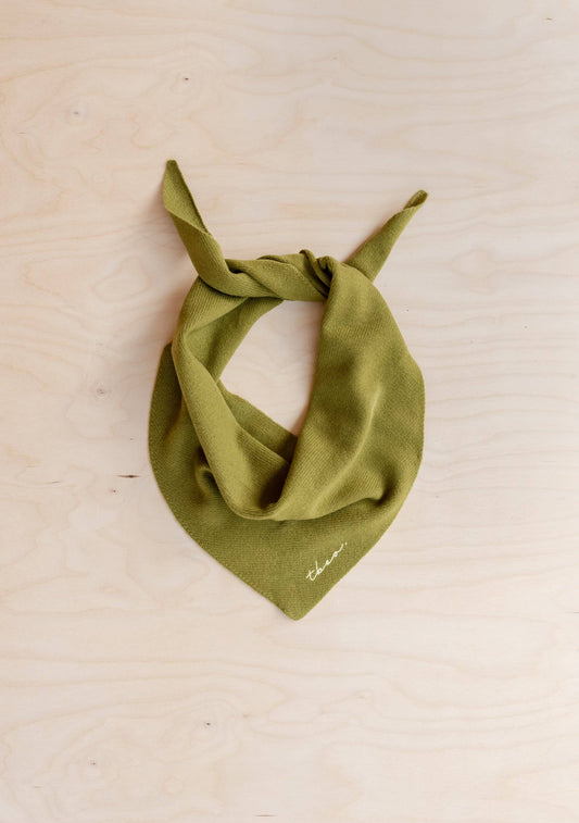 Merino Triangle Scarf in Olive
