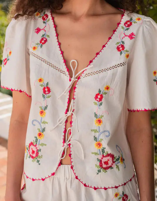 GIA TOP - Rose Cross Stitch
