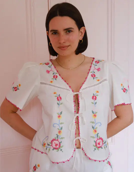 GIA TOP - Rose Cross Stitch