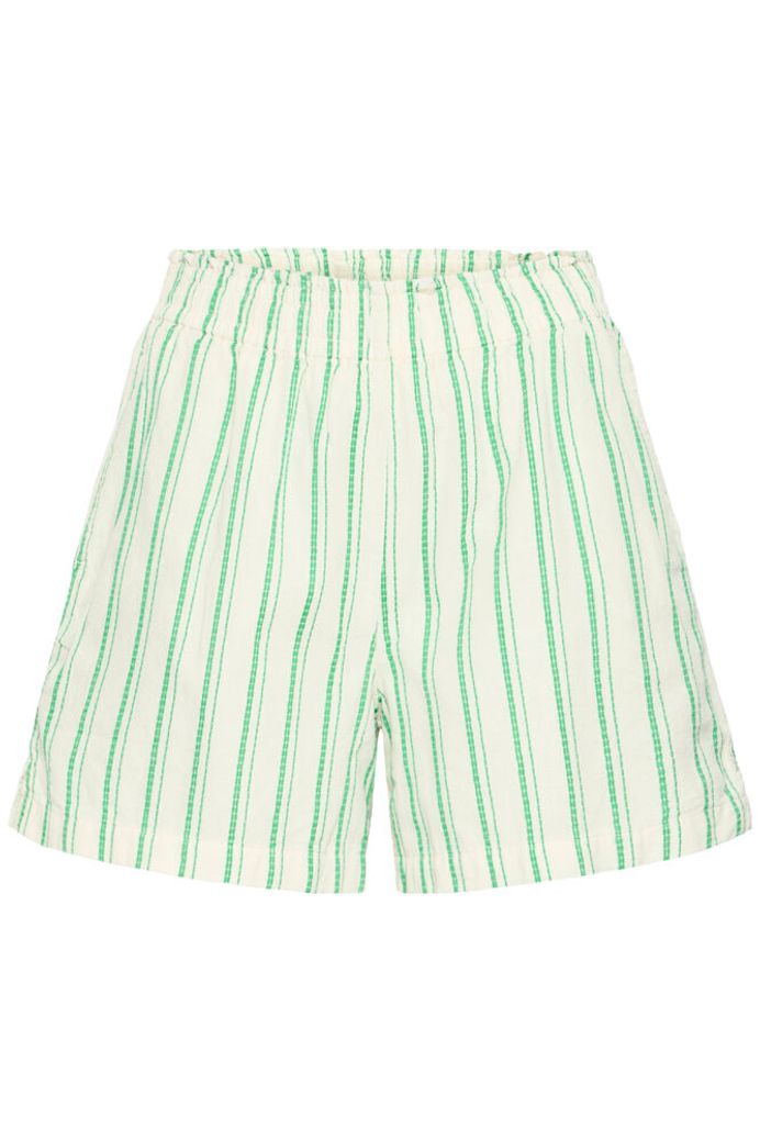 green_stripe_cotton_shorts