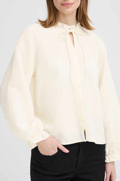 LONG SLEEVE TOP - Ecru