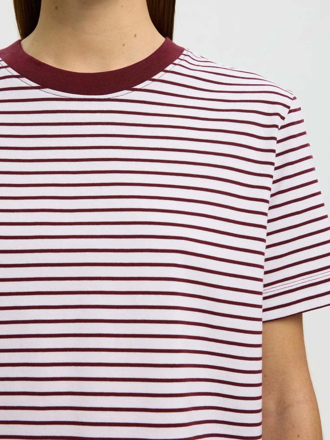 SELECTED STRIPED BOXY TEE - Port Stripe