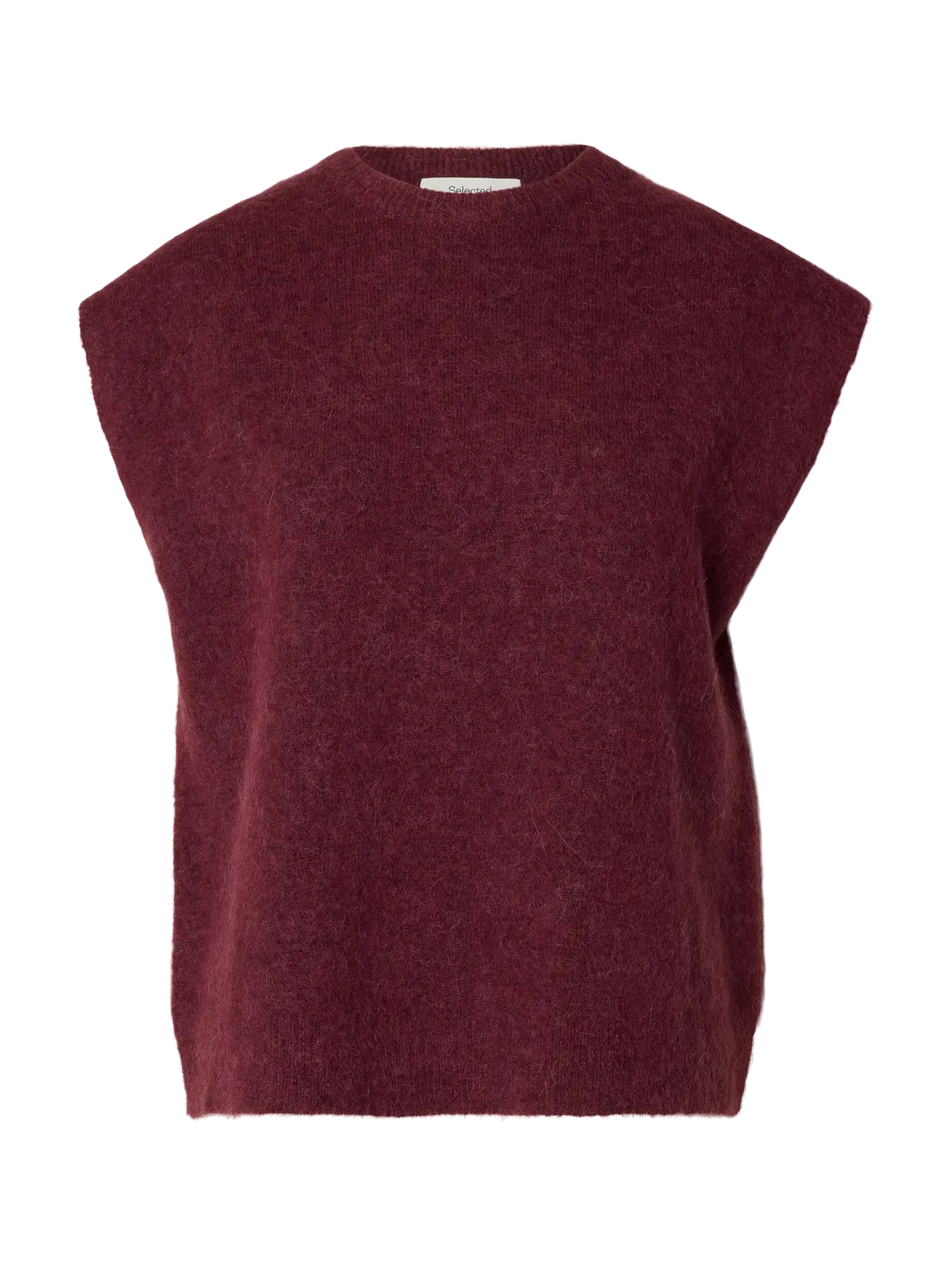 SELECTED KNIT VEST - Burgundy