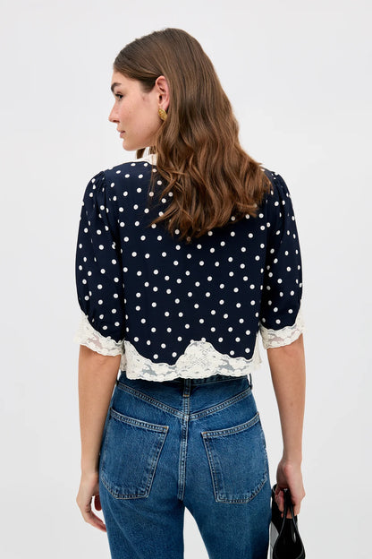 URSULA TOP - Layla Dot Navy