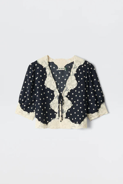 URSULA TOP - Layla Dot Navy