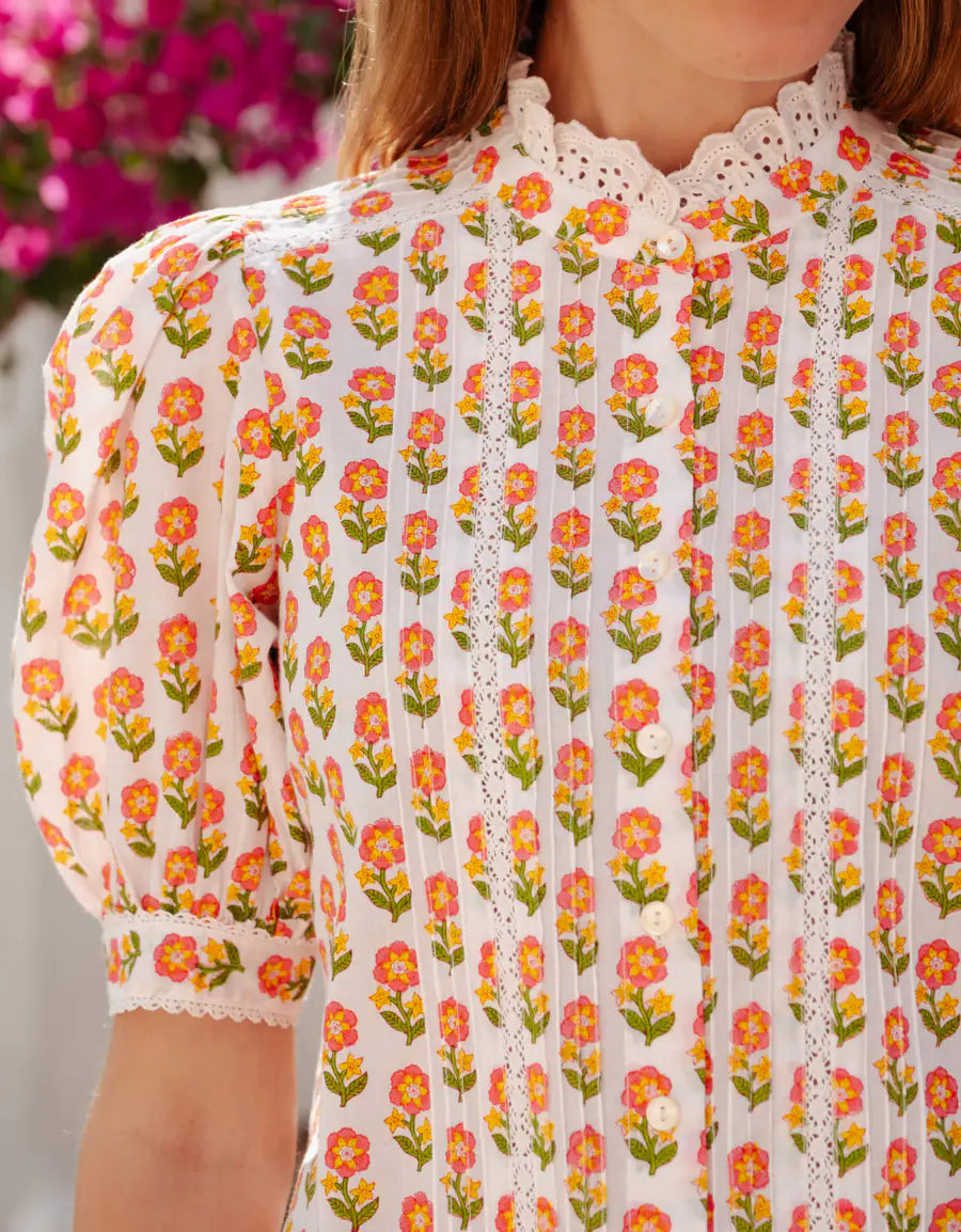 PINK FLORET VERA BLOUSE