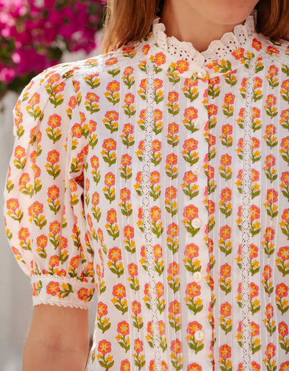 PINK FLORET VERA BLOUSE